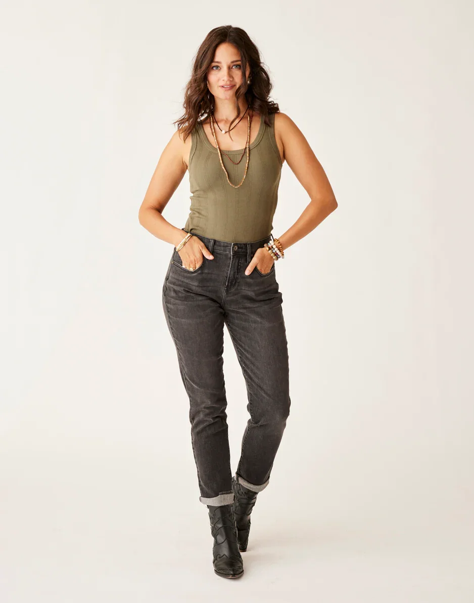 Image of Carson Hi Rise Jean: Washed Black