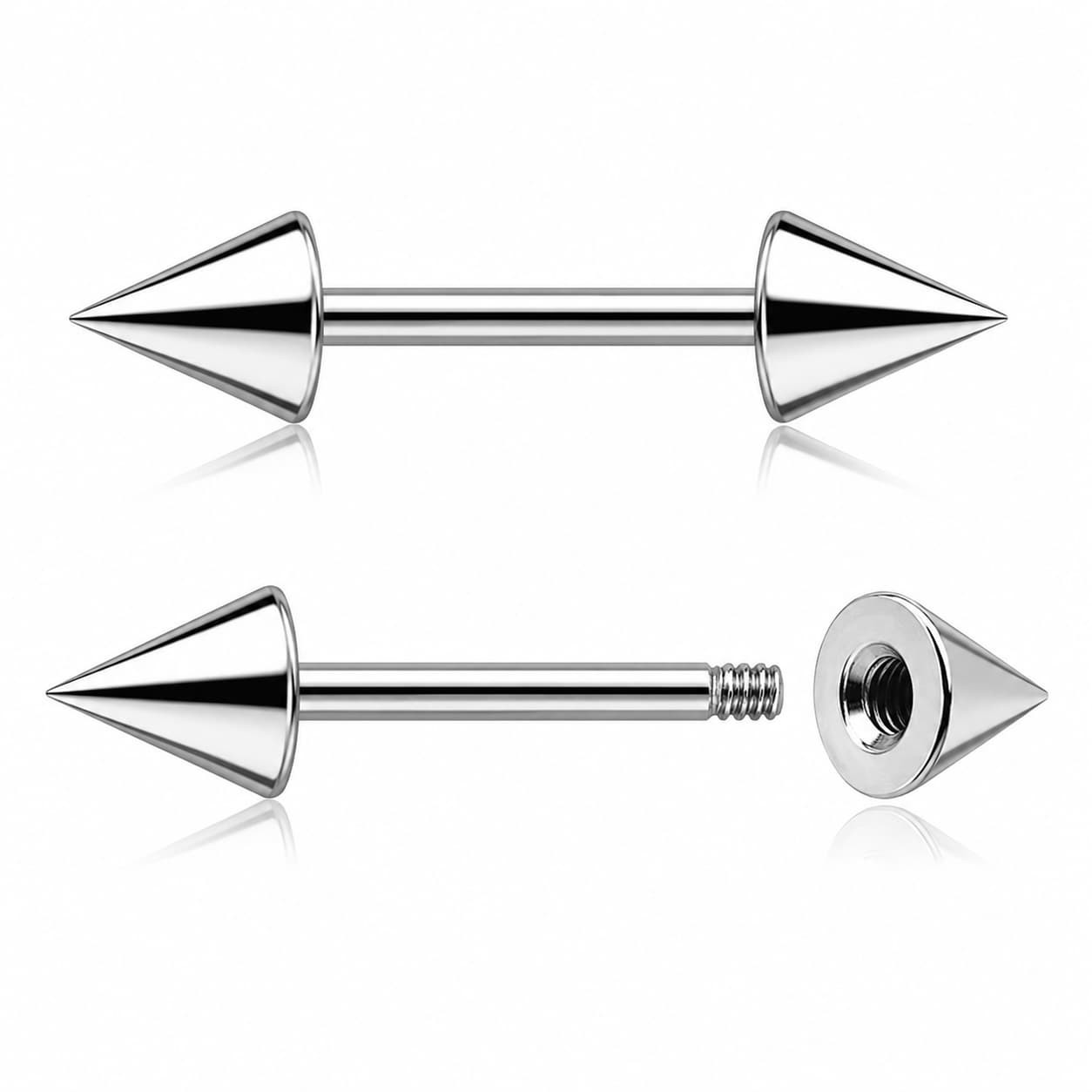  Spike End Straight Barbells Piercings 16G | Luxe Modz 