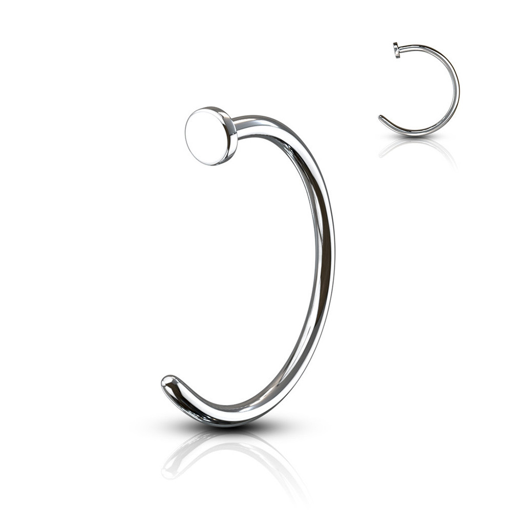  Flat Disc C Shape Nose Hoops Rings Piercings | Luxe Modz 