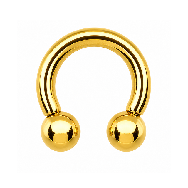  PVD Gold Horseshoe Circular Barbells Piercings 12mm | Luxe Modz 