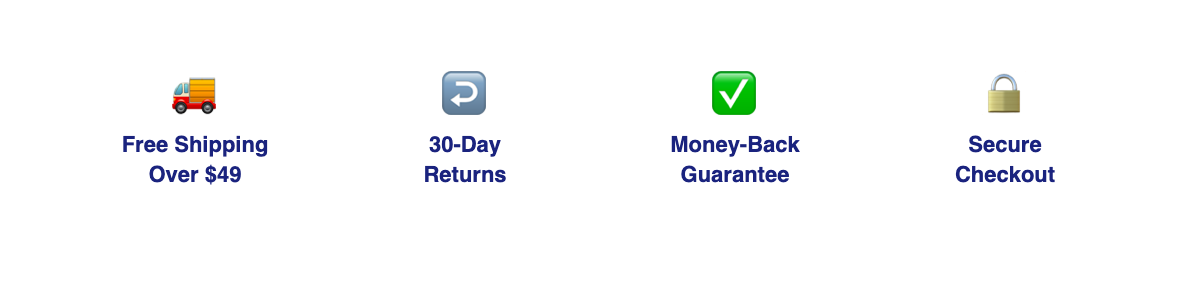 DailySale trust badges — free shipping, returns, guarantee, secure checkout