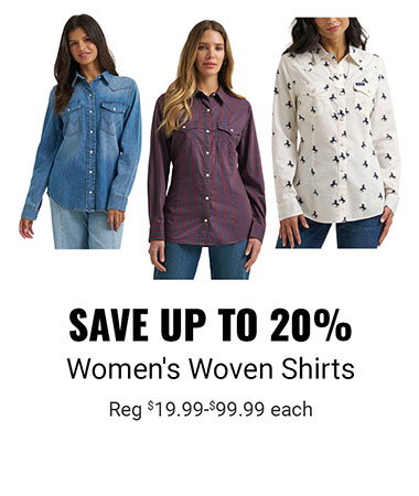 Save up to 20% Women's Woven Shirts