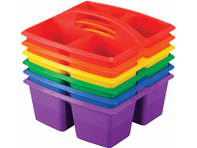 Really Good Stuff® Four Equal Compartment Caddies, Set of 6 - Primary