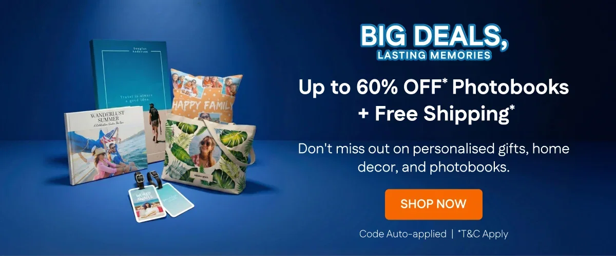 Big Deals, Lasting Memories. Save Up to 60% OFF Photobooks* With Free Shipping*