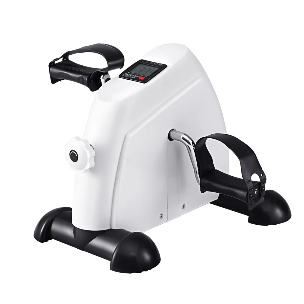 Pedal Exerciser Mini Exercise Bike Cross Trainer Under Desk Bike White