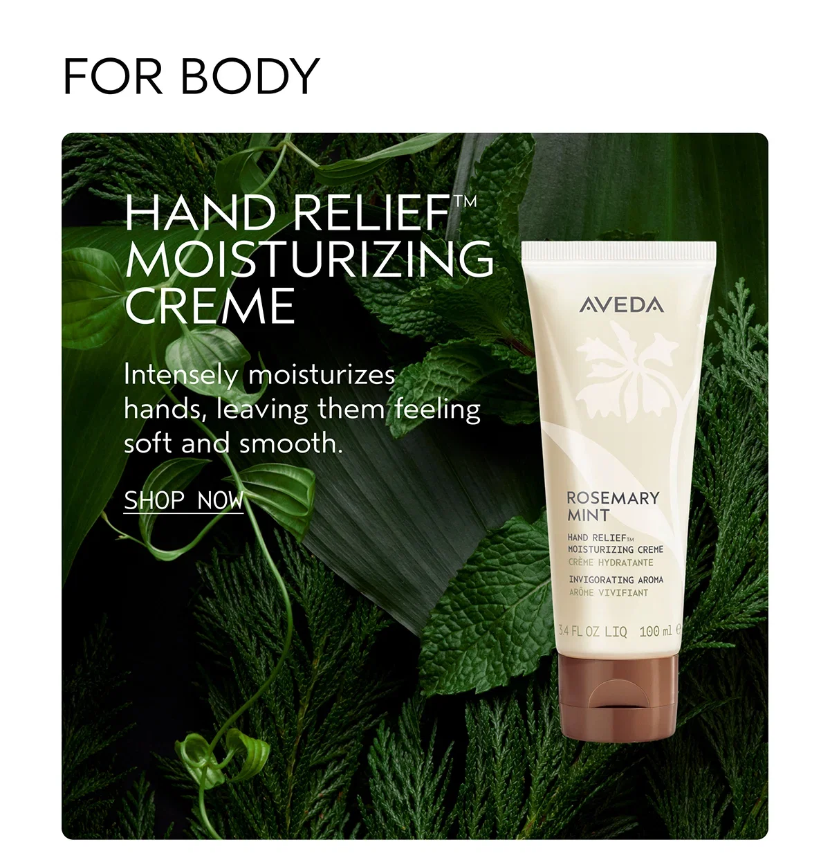FOR BODY | HAND RELIEF™ MOISTURIZING CREME | Intensely moisturizes hands, leaving them feeling soft and smooth. | SHOP NOW
