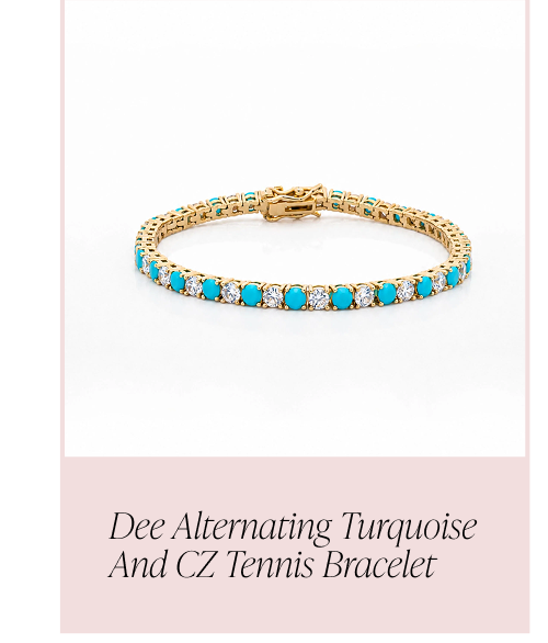 Dee Alternating Turquoise and CZ Tennis Bracelet