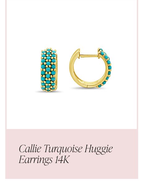 Callie Turquoise Huggie Earrings 14K