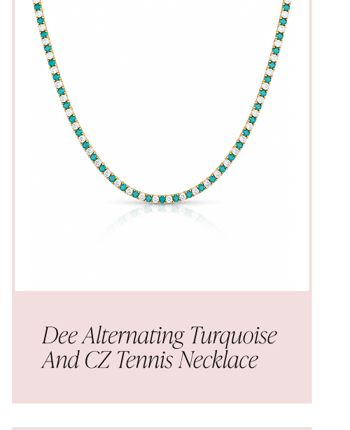Dee Alternating Turquoise and CZ Tennis Necklace