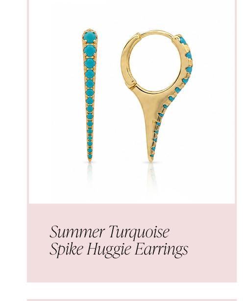 Summer Turquoise Spike Huggie Earrings