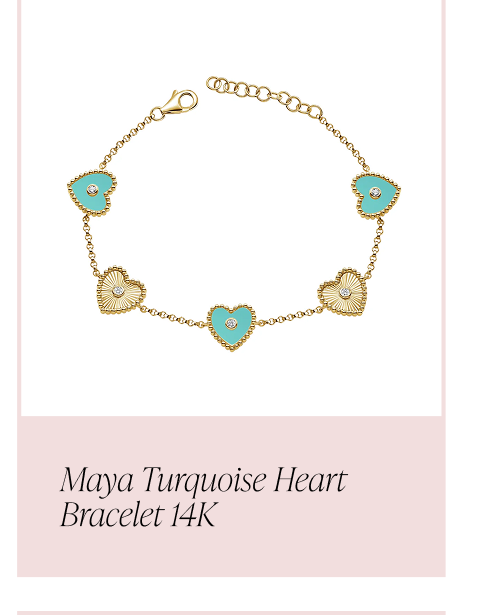 Maya Turquoise Heart Bracelet 14K