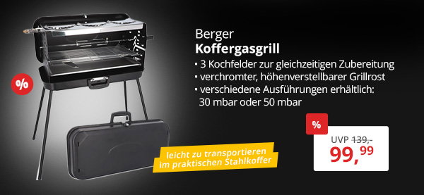 Berger 3-Flammen Koffergasgrill