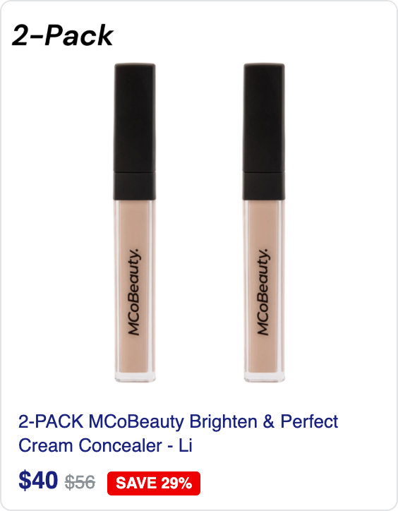 2-PACK MCoBeauty Brighten & Perfect Cream Concealer - Light 2 (Fair) 5.5ml