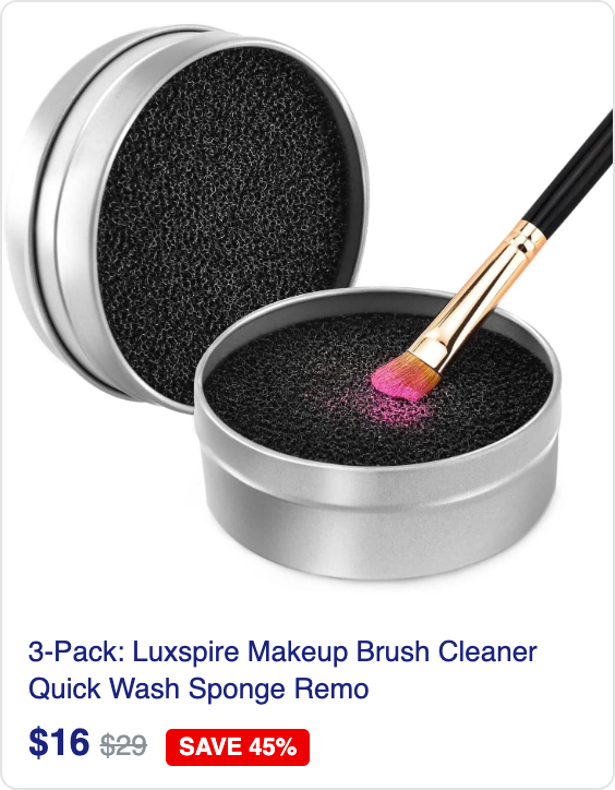 3-Pack: Luxspire Makeup Brush Cleaner Quick Wash Sponge Remover Color