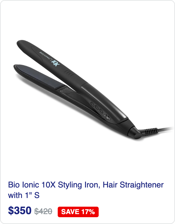 Bio Ionic 10X Styling Iron, Hair Straightener with 1" Sonic Vibrating Plates, Flat Iron with Moisturizing Heat Technology, Versatile Hair Straightener and Curler
