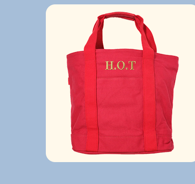 Red Midi Boat Tote