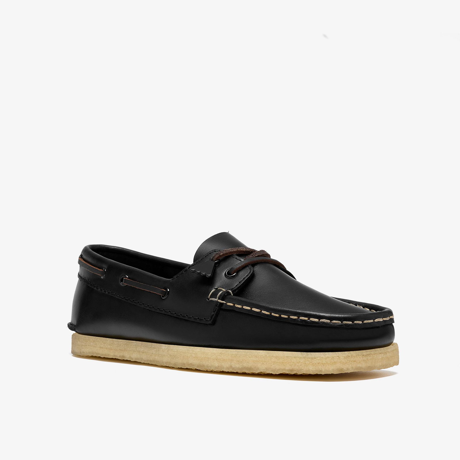 Shop Godney Boat Black Leather