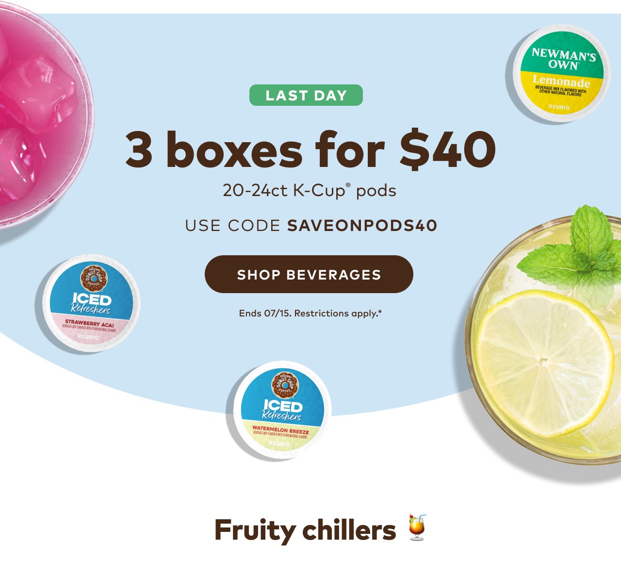 3 boxes of 20-24ct K-Cup® pods for $40 with code SAVEONPODS40