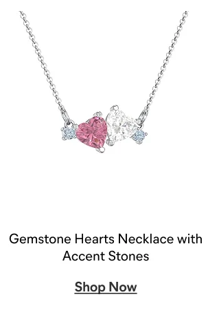 Gemstone Hearts Necklace with Accent Stones
