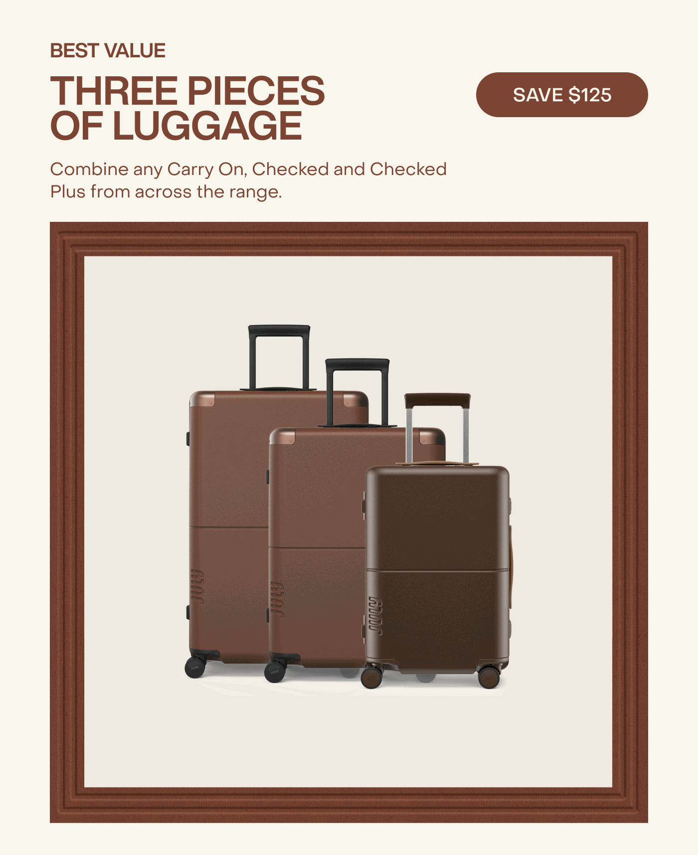 Choose a three piece set and save $150