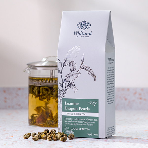 image of jasmine dragon pearls pouch and mug infuser