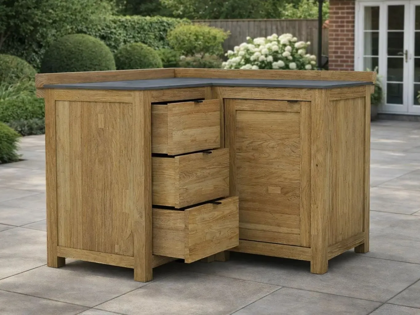 Image of Bari Kitchen Corner Cabinet Unit 