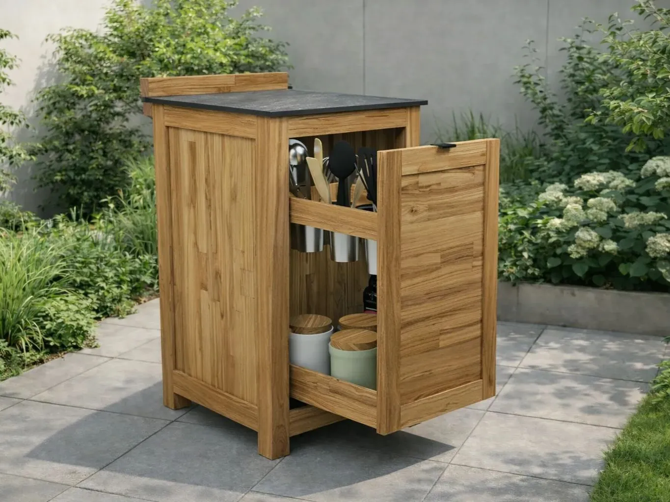 Image of Pull Out Door Unit Outdoor Kitchen | Bari 