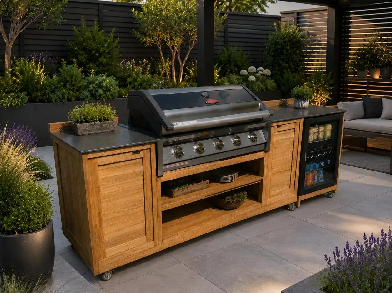 Image of Bari Teak Outdoor Kitchen Set 7