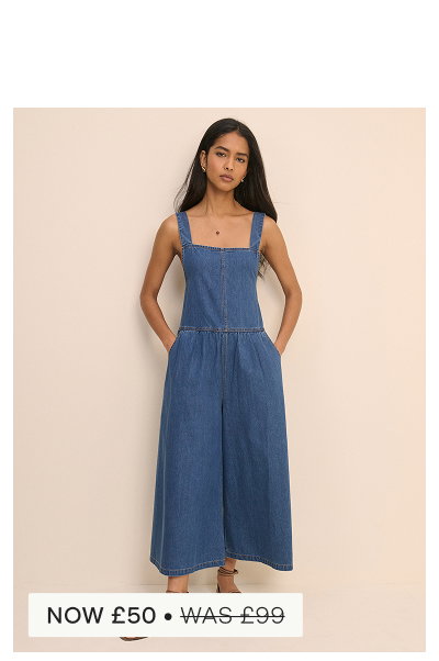 Dark Wash Denim Cropped Ralph Jumpsuit