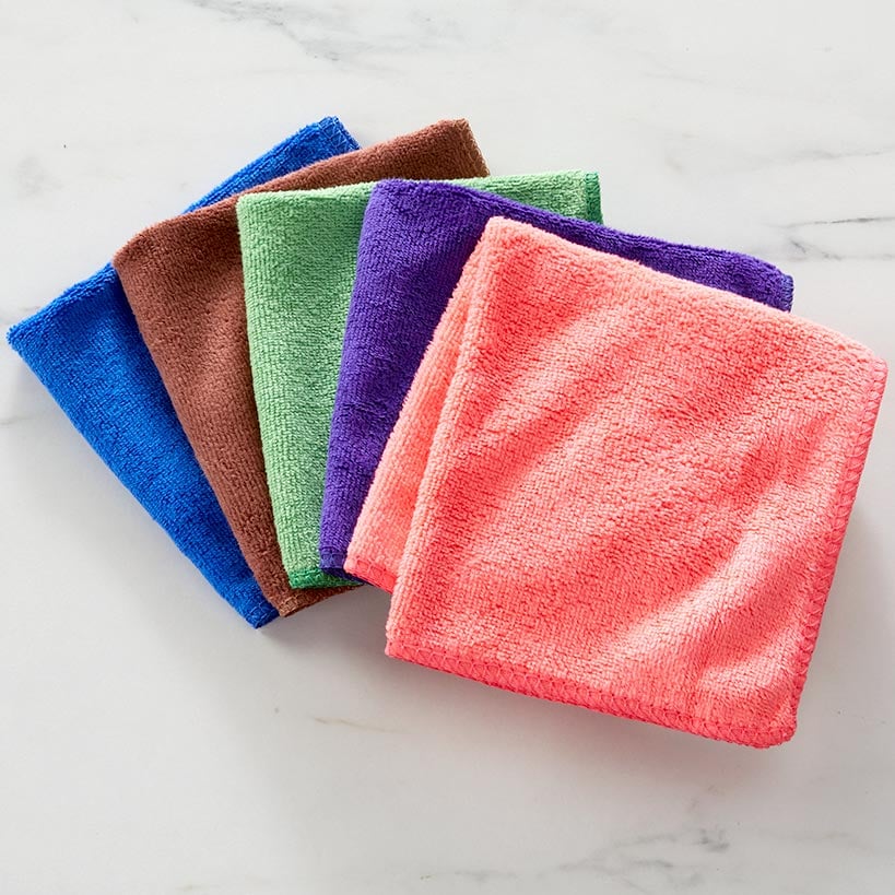 Image of Microfiber Cleaning Cloths Kitchen Towels Set of 5