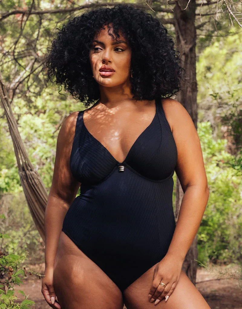 Curvy Kate Jet Set Multiway Plunge Swimsuit Black