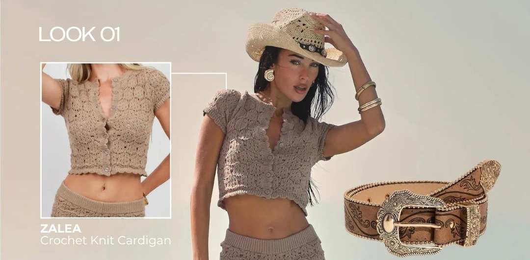 lookbook, zalea crochet knoit cardigan 