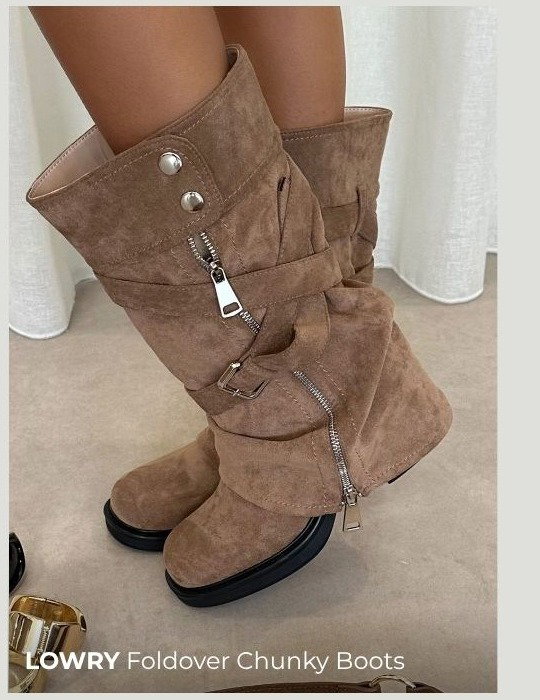 lowry foildover chunky boots 