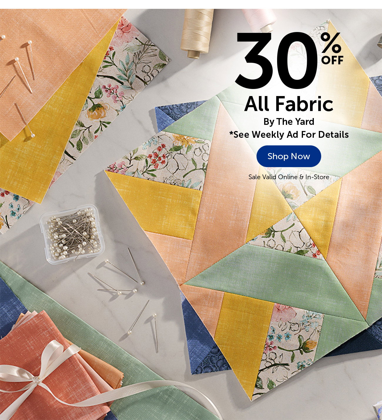 30% Off All Fabric - By The Yard