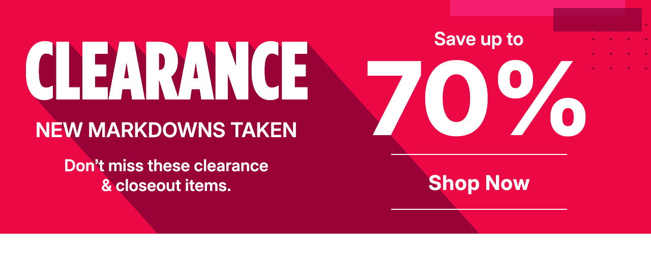 save up to 70%. shop clearance and closeout.