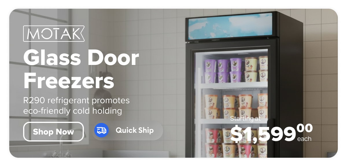 MoTak Quick Ship Merchandiser Glass Door Freezers
