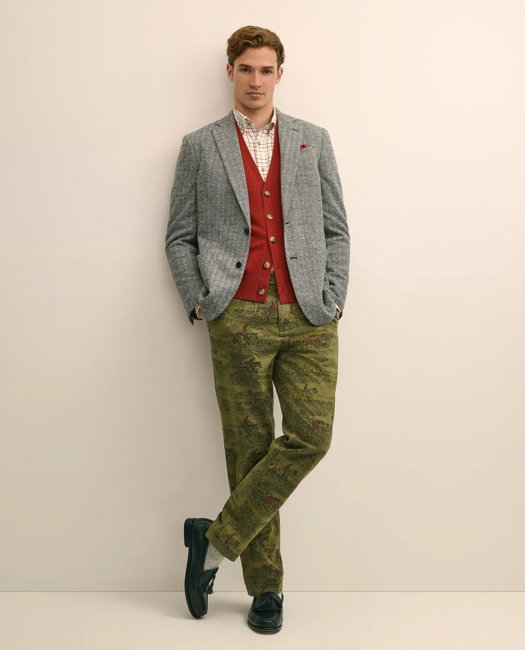 Image of Cotton Equestrian Print Chino