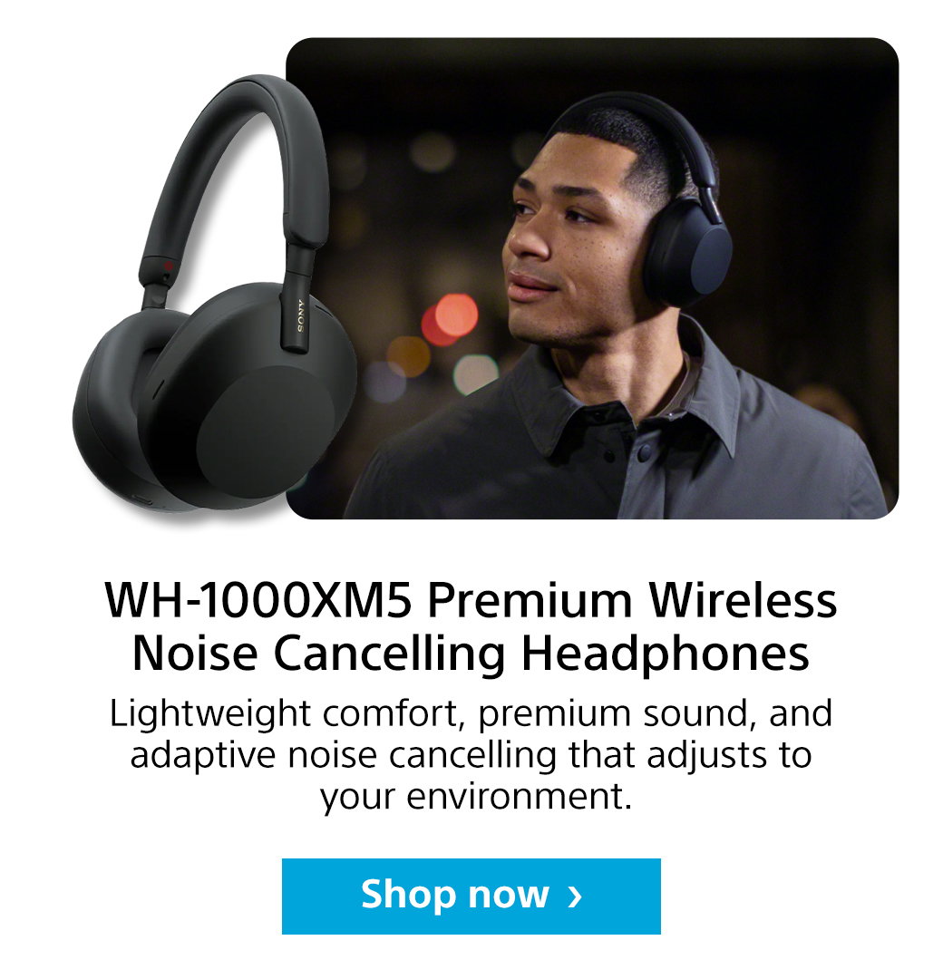 WH-1000XM5 Premium Wireless Noise Cancelling Headphones | Lightweight comfort, premium sound, and adaptive noise cancelling that adjusts to your enviroment. Shop now