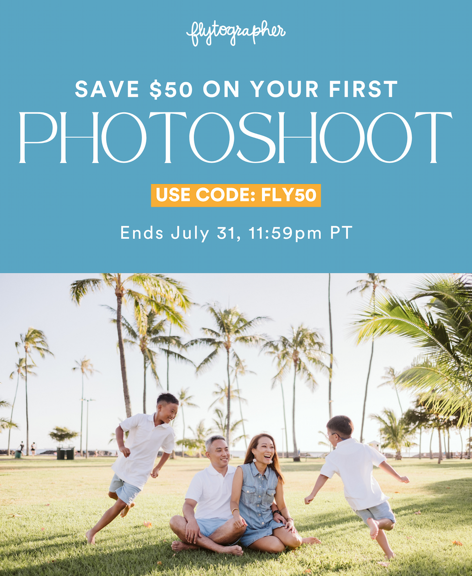 Save $50 on your next photoshoot with code FLY50