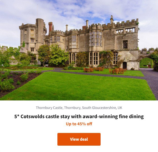 5* Cotswolds castle stay with award-winning fine dining