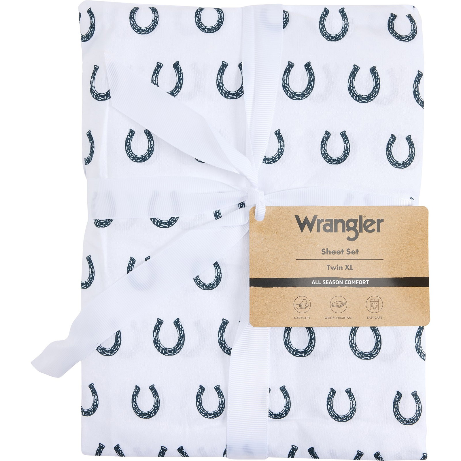 Wrangler Twin XL Horseshoe Dots Blue Printed Microfiber Sheet Set
