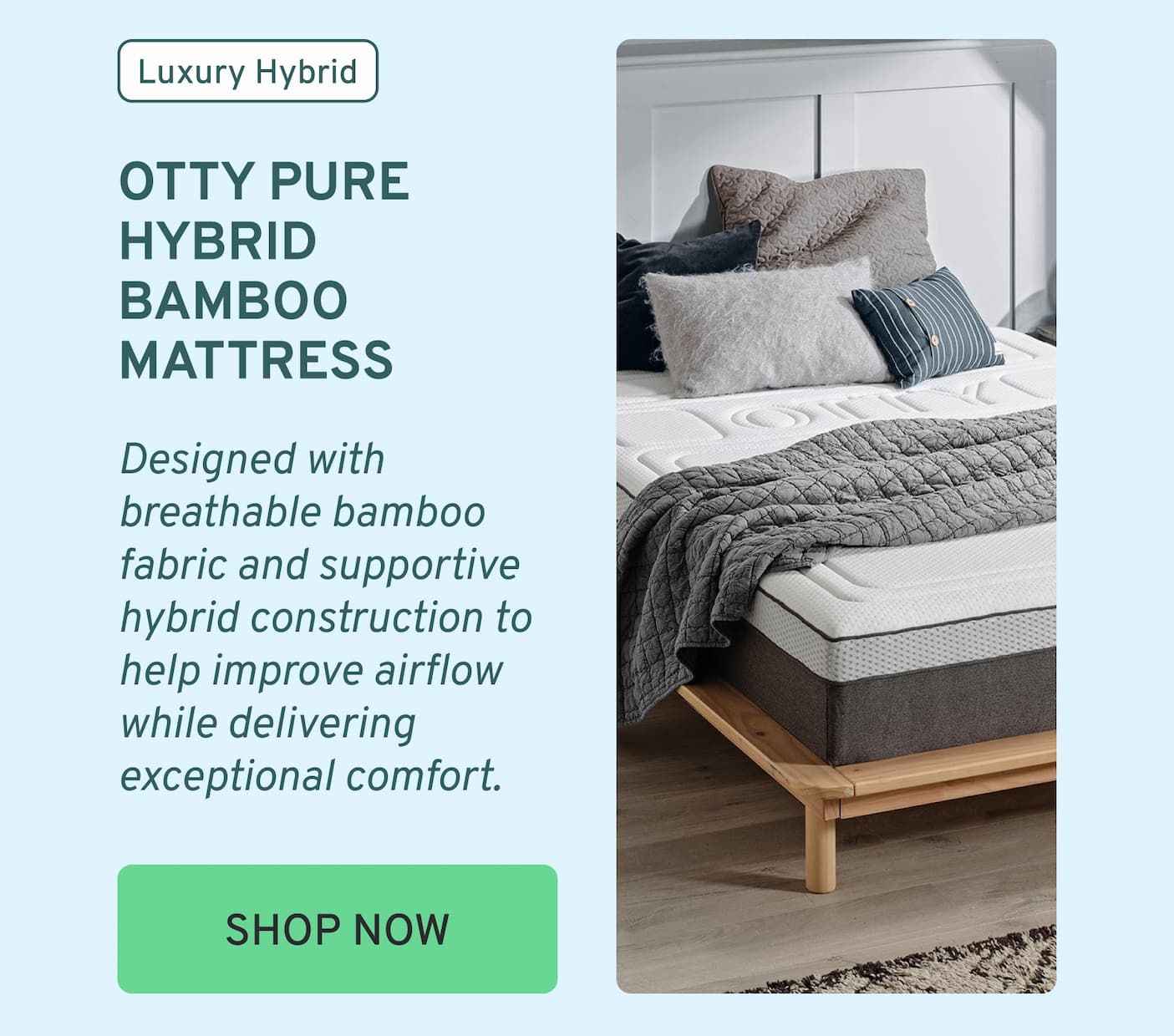 OTTY Pure Hybrid Bamboo Mattress with Charcoal