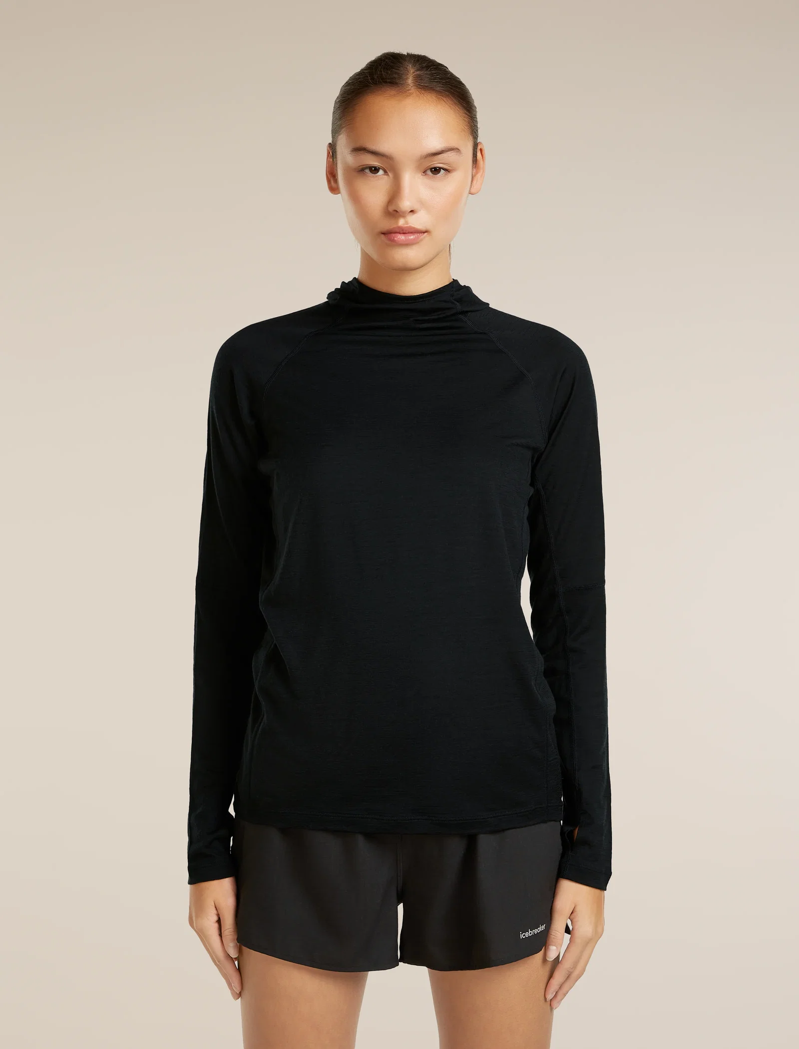 Women's 150 MerinoFine™ Ace Long Sleeve Hoodie UPF - Black / XS