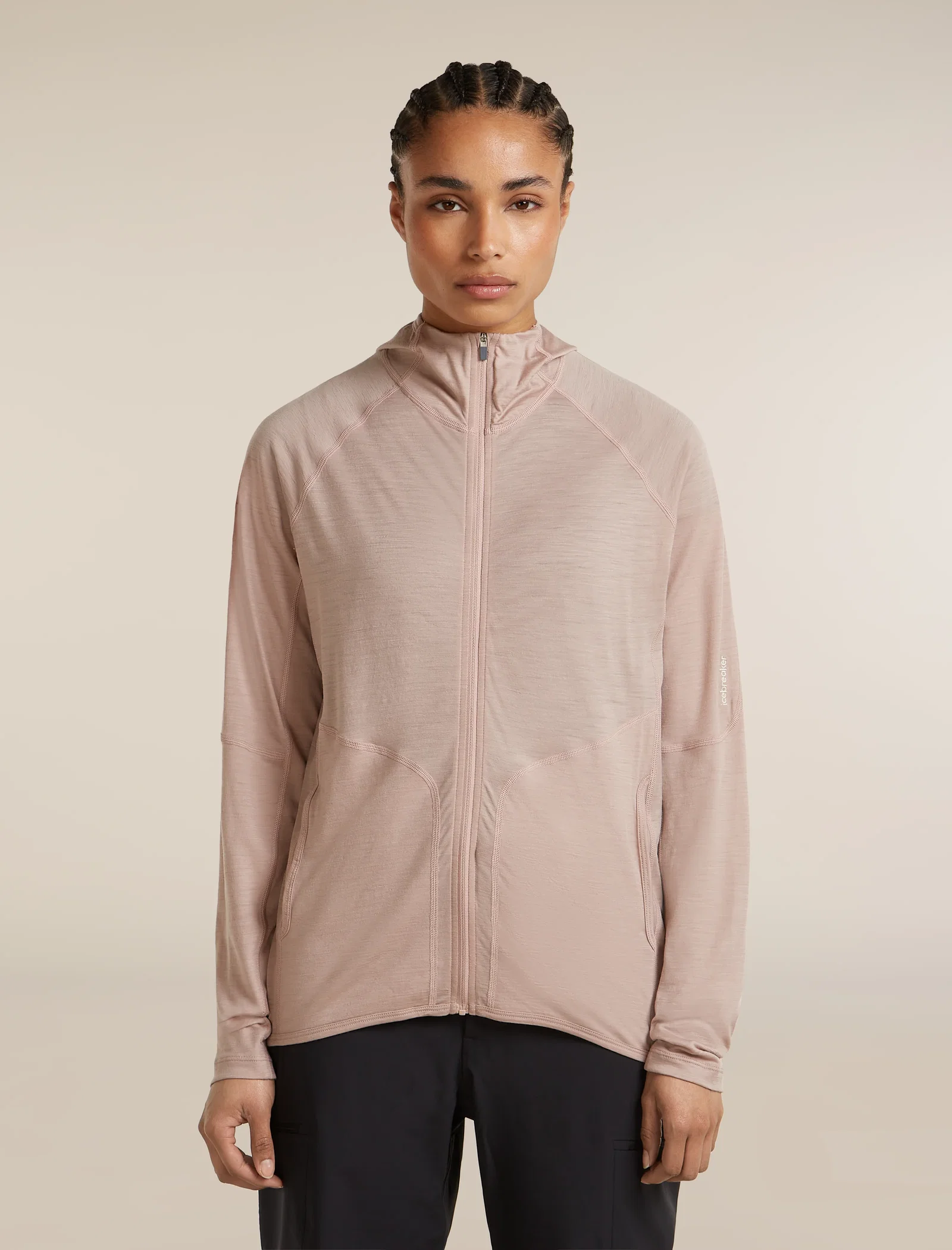 Women's 150 MerinoFine™ Ace Long Sleeve Zip Hoodie - Pink quartz / XS