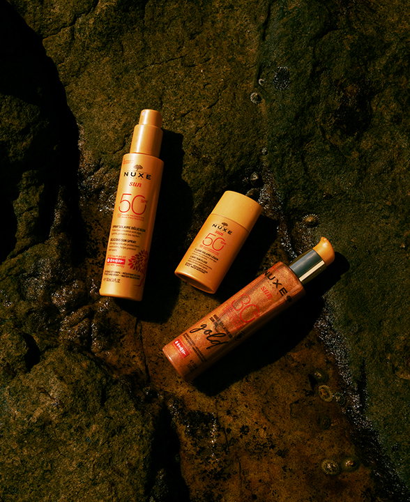 Selection of Nuxe sun protection products