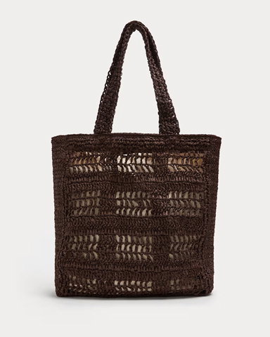 Chocolate Straw Tote Bag