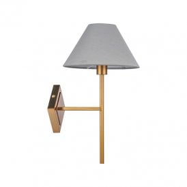 Wisteria Celesta Linen Wall Light - Brushed Brass