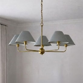 Wisteria Celesta 5 Arm Ceiling Pendant Light - Brushed Brass