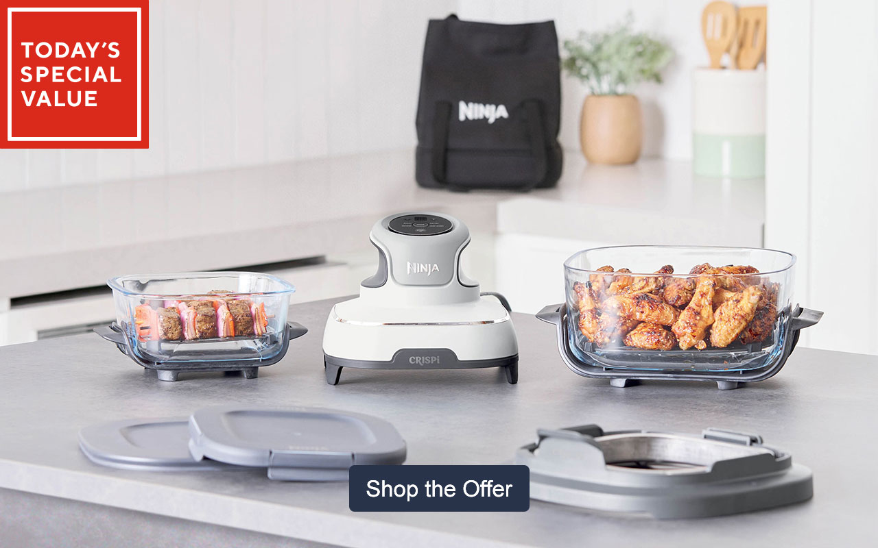 Ninja CRISPi 4-in-1 Portable Glass Air Fryer with Keep Warm Tote Bag
