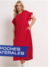 YOURS - Robe mi-longue à pois - Rouge